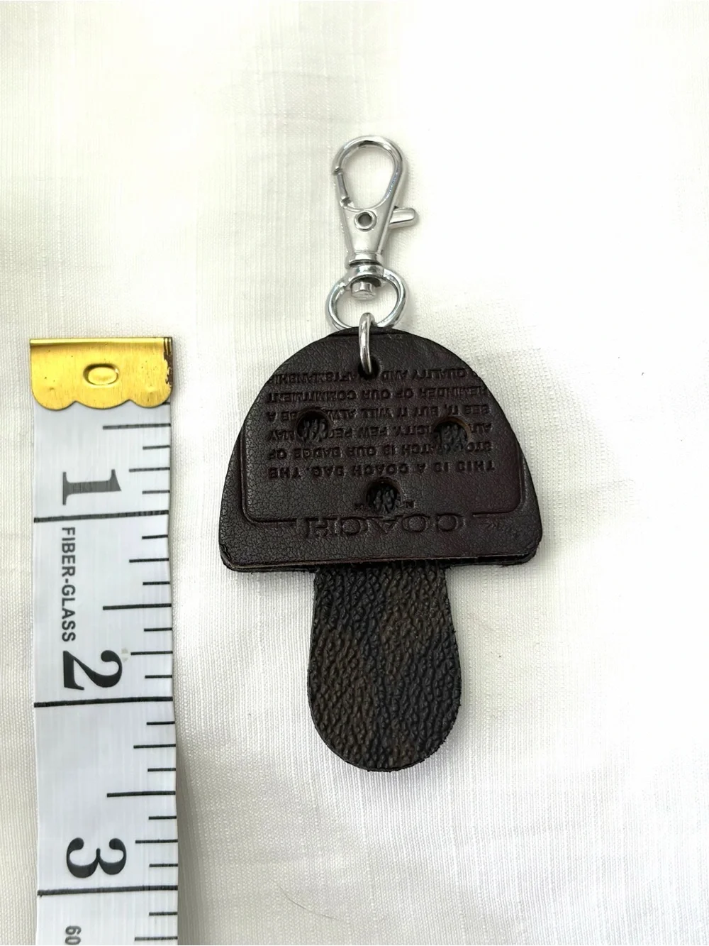 Upcycled COACH Leather Mushroom Key clip accessory
